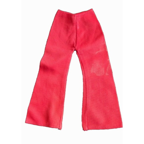 Vintage 1970s / 80s Barbie? Clone Mod Fashion Doll Pants Bottoms Red Flare Retro - Picture 1 of 5